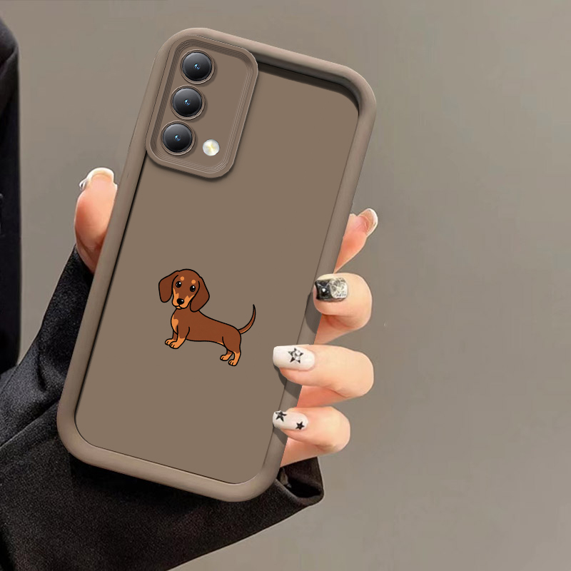 Realme C67 - غطاء هاتف بتصميم صورة ظلية لكلب