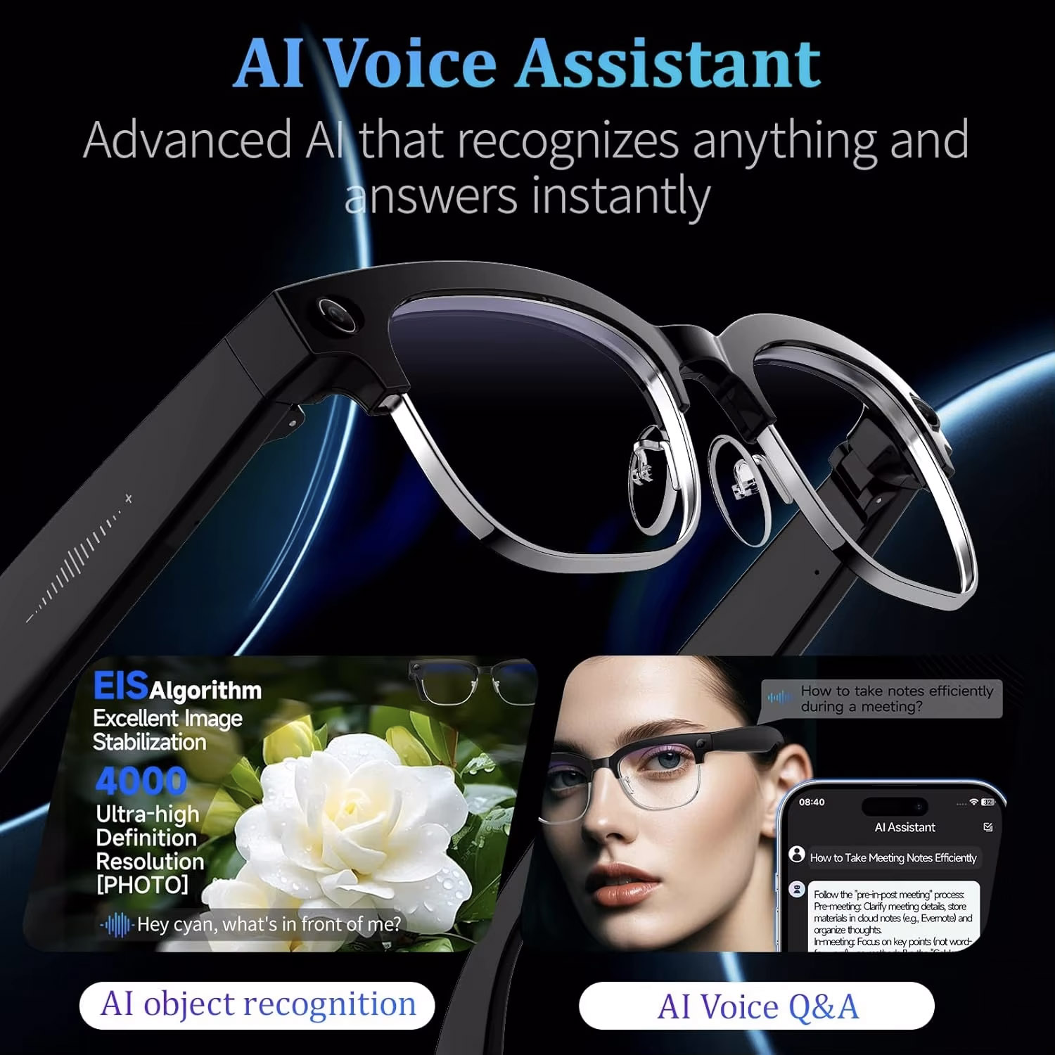 نظارات ذكية بتقنية الذكاء الاص - مراجعة Smart Glasses Lens وسعره